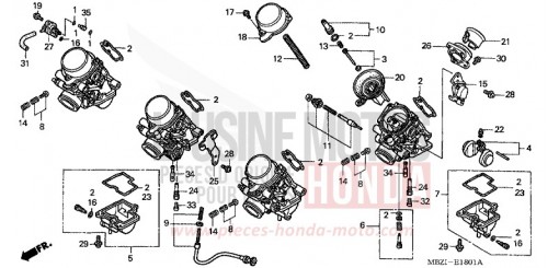 CARBURETOR (COMPONENT PARTS) (1) CB600F22 de 2002